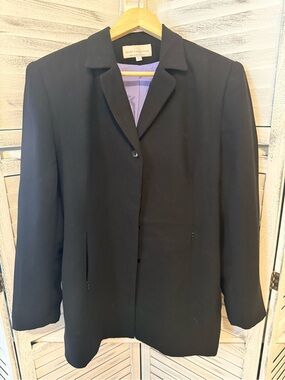 Sport Collection Black Longline Blazer Sz 12 Hidden Button Lavender Lined Canada
